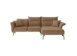 Livetastic , Hellbraun , Textil , Füllung: Daunen, Silikon,Silikon , Ottomane rechts, L-Form , 265x185 cm , Made in EU , planbar, Rücken echt, individuell planbar , Wohnzimmer, Sofas & Couches, Wohnlandschaften, Ecksofas