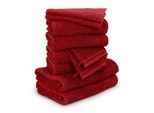 Moeve , Rot , Textil , Uni , Oeko-Tex® Standard 100 , saugfähig, Aufhängeschlaufe, angenehm weich, hochwertige Qualität , Heimtextilien, Badtextilien, Handtücher, Handtuchsets