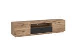 Möbelix , Anthrazit, Eichefarben , Holzwerkstoff , 2 Fächer , 1 Schublade(n) Schubladen , 210x51.9x50 cm ,