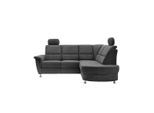 Livetastic , Anthrazit , Textil , Uni , L-Form, Ottomane rechts , 231x184 cm , Made in EU , Relaxfunktion, Rücken echt, USB-Anschluss, Herz-Waage-Funktion, USB-C-Anschluss ,