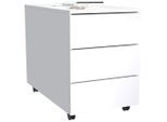 Mid.you , Weiß , Holzwerkstoff , 3 Schublade(n) Schubladen , 39x55x70 cm , erweiterbar, griffloses Öffnen , Büromöbel, Rollcontainer