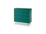 Livetastic , Grün , Holzwerkstoff , 4 Schublade(n) Schubladen , 90x90x40 cm , stehend , Kleinmöbel, Kommoden, Kommoden