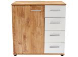 Möbelix , Weiß, Eichefarben , Holzwerkstoff , 4 Schublade(n) Schubladen , 81x83x41 cm , BQ - Bündnis für Qualität, Made in Germany, DIN EN ISO 9001 , Beimöbel erhältlich ,