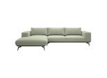 Mid.you , Mintgrün , Holz, Textil , Füllung: Polyester, Silikon , Ottomane links, L-Form , 330x180 cm , Made in EU , Wohnzimmer, Sofas & Couches, Wohnlandschaften, Ecksofas
