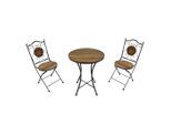 Ambia Garden , Braun, Schwarz , Metall, Keramik , 75 cm , Grüner Punkt, Europäischer Sicherheitsstandard , Stuhl klappbar, geeignet für Balkon , Gartenmöbel, Gartenmöbel-Sets, Gartengarnituren
