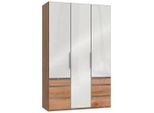 Mid.you , Weiß, Eichefarben , Glas, Holzwerkstoff , 4 Fächer , 6 Schublade(n) Schubladen , 150x236x58 cm , BQ - Bündnis für Qualität, Made in Germany, DIN EN ISO 9001 , umfangreiches Zubehör erhältlich, in verschiedenen Größen erhältlich, in verschiedenen Holzdekoren erhältlich ,
