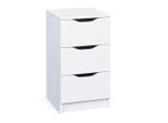 Mid.you , Weiß , 3 Schublade(n) Schubladen , 41x71x40 cm , Schlafzimmer, Nachtkästchen