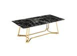 Livetastic , Schwarz, Goldfarben , Glas , Marmoroptik , rechteckig , 60x40x110 cm , Wohnzimmer, Wohnzimmertische, Couchtische, Couchtische Metall