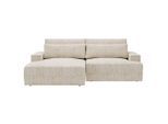 Livetastic , Beige , Textil , Füllung: Schaumstoff,Schaumstoff , Ottomane links, L-Form , 272x156 cm , Made in EU , Liegefunktion ,