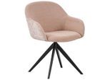 Mid.you , Schwarz, Sandfarben , Metall, Textil , 63x84x63 cm , Sitzfläche 360° drehbar ,