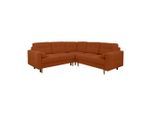Mid.you , Terracotta , Textil , Birke, Buche , Hartholz , Füllung: Silikon, Schaumstoffflocken,Polyurethan (Pur) , L-Form , 242x242 cm , Made in EU , Rücken echt ,