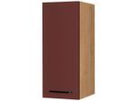 Nobilia , Rot, Eichefarben , Holzwerkstoff , 2 Fächer , nur wie online abgebildet bestellbar , 30x72x35 cm , Blauer Engel, Pefc, Goldenes M, Made in Germany, DGM-Klimapakt , hängend, Typenauswahl , Küche, Küchenblöcke, Küchenschränke, Küchenoberschränke