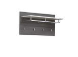 Mid.you , Weiß, Silbereichenfarben , Holzwerkstoff , 80x40x28 cm , FSC MIX , Hutablage, Kleiderstange , Garderobe, Wandhaken & Paneele, Wandgarderobe