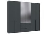 Mid.you , Graphitfarben , Glas, Holzwerkstoff , 4 Fächer , 3 Schublade(n) Schubladen , 270x236x58 cm , BQ - Bündnis für Qualität, Made in Germany, DIN EN ISO 9001 , umfangreiches Zubehör erhältlich, in verschiedenen Größen erhältlich, in verschiedenen Holzdekoren erhältlich, Schrankfront mit Spiegel ,