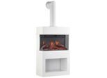Möbelix , Weiß , Metall, Glas , 48.0x117.2x21.7 cm , Fernbedienung, Flammeneffekt separat schaltbar, Überhitzungsschutz, Thermostat, Dimmer , Kamine, Elektrokamine