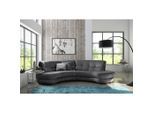 Livetastic , Anthrazit , Textil , Füllung: Polyester , Ottomane rechts, L-Form, Rundform , 300x113 cm , Made in EU , Rücken echt ,