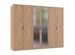 Mid.you , Eiche Artisan , Glas, Holzwerkstoff , 3 Fächer , 270x210x58 cm , BQ - Bündnis für Qualität, Made in Germany, DIN EN ISO 9001 , erweiterbar, Typenauswahl, Beimöbel erhältlich, in verschiedenen Größen erhältlich, Schrankfront mit Spiegel , Schlafzimmer, Kleiderschränke, Drehtürenschränke