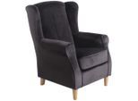 Max Winzer , Anthrazit , Textil , Buche , 77x103x86 cm , Goldenes M, Made in Europe , Wohnzimmer, Sessel, Ohrensessel