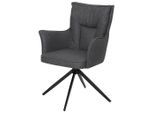Möbelix , Dunkelgrau , Metall, Textil , 65x89x64 cm , Esszimmer, Esszimmerstühle, Polsterstühle