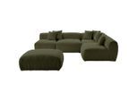 Livetastic , Olivgrün , Textil , L-Form , 300x215 cm , Made in EU , erweiterbar, individuell planbar ,