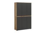 Livetastic , Anthrazit, Eichefarben , Holzwerkstoff , 14 Fächer , 105x175x37 cm , FSC MIX , stehend , Garderobe, Schuhaufbewahrung, Schuhschränke