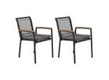 Gardenson , Schwarz , Metall, Kunststoff , 57x83.5x63.5 cm , stapelbar , Gartenmöbel, Gartensessel, Gartensessel stapelbar