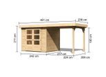 Karibu , Naturfarben , Holz , Fichte , 217x211x491 cm , Freizeit im Garten, Gartenbauten, Gartenhäuser