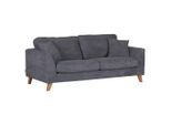 Mid.you , Dunkelgrau , Textil , Buche , massiv , 200x63x90 cm , Made in EU , Typenauswahl, Stoffauswahl ,