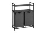 Mid.you , Schwarz , Metall, Textil, Holzwerkstoff , 92 l , rechteckig , 73x92x33 cm , zusammenfaltbar ,
