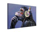 artgeist , Lila, Schwarz , Holz, Textil , Kiefer , rechteckig , 90x60x1.2 cm , Keilrahmen , Dekoration, Bilder & Rahmen, Bilder, Tier Bilder