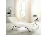 Livetastic , Weiß , Leder , Echtleder , Rindleder , 65x65-95x171 cm , Made in EU , Fußauswahl, Lederauswahl, Relaxfunktion, Rücken echt , Wohnzimmer, Sofas & Couches, Relaxliegen & Récamièren, Relaxliegen