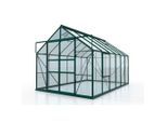 Möbelix , Grün , Metall, Glas , 257x231.8x383 cm , Freizeit im Garten, Gartenpflege, Gewächshäuser, Gewächshaus Zubehör