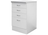 FlexWell , Weiß , Holzwerkstoff , 4 Schublade(n) Schubladen , einzeln stellbar , 50x85x60 cm , Made in Germany , individuell planbar , Küche, Küchenblöcke, Küchenschränke, Küchenunterschränke