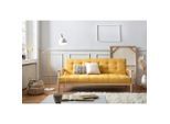 Livetastic , Naturfarben, Senfgelb , Holz, Textil , Eukalyptusholz,Eukalyptusholz , massiv , 190x81x85 cm , Wohnzimmer, Sofas & Couches, Schlafsofas, Schlafsofas