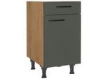 Nobilia , Grün, Eichefarben , Holzwerkstoff , 1 Fächer , 1 Schublade(n) Schubladen , einzeln stellbar , 45x87x56 cm , Blauer Engel, Pefc, Goldenes M, Made in Germany, DGM-Klimapakt ,