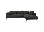 Trendmanufaktur , Graphitfarben , Textil , Füllung: Schaumstoff, Silikon , Ottomane rechts, L-Form , 295x210 cm , Made in EU , seitenverkehrt erhältlich, Hocker erhältlich, Rücken echt, Stoffauswahl ,