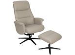 Livetastic , Hellgrau , Textil, Leder , Echtleder , Büffelleder , 76x107x79 cm , Wohnzimmer, Sessel, Relaxsessel