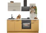 Pino , Kaschmir, Currygelb , Holzwerkstoff , 1 Schublade(n) Schubladen , 205 cm , in den Filialen individuell planbar, seitenverkehrt erhältlich, in den Filialen verschiedene Griffe erhältlich, in den Filialen verschiedene Arbeitsplatten erhältlich, verschiedene Arbeitshöhen möglich, höhenverstellbare Füße, vormontierter Korpus , Küche, Küchenblöcke, Küchenzeilen