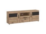 Möbelix , Eichefarben, Dunkelgrau , Holzwerkstoff , 2 Fächer , 1 Schublade(n) Schubladen , 157x55.8x42.9 cm ,