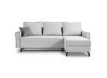 Mid.you , Hellgrau , Holz , Füllung: Polyetherschaumkern,Polyetherschaumkern , L-Form , 230x148 cm , Made in EU, FSC MIX , Wohnzimmer, Sofas & Couches, Schlafsofas, Ecksofas mit Schlaffunktion
