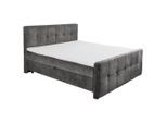 Mid.you , Anthrazit , Textil, Holzwerkstoff , H2 , 160x200 cm , Bettkasten, gepolstertes Kopfteil, Topper durchgehend , Schlafzimmer, Betten, Boxspringbetten