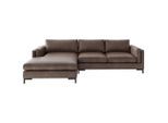 Livetastic , Braun , Textil , Füllung: Daunen, Silikon , Ottomane links, L-Form , 265x160 cm , Made in EU , Rücken echt ,