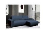 Mid.you , Dunkelblau , Textil , Ottomane rechts, L-Form , 250x160 cm , Made in EU , Liegefunktion ,