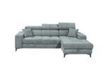 Mid.you , Hellblau , Textil , Füllung: Polyester , Ottomane rechts, L-Form , 268x172 cm , seitenverkehrt erhältlich, Rücken echt, USB-C-Anschluss , Wohnzimmer, Sofas & Couches, Wohnlandschaften, Ecksofas