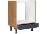 Nobilia , Blau, Eichefarben , Holzwerkstoff , 1 Schublade(n) Schubladen , einzeln stellbar , 60.0x87.0x56.0 cm , Blauer Engel, Pefc, Goldenes M, Made in Germany, DGM-Klimapakt , Küche, Küchenblöcke, Küchenschränke, Küchenumbauschränke