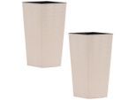 Siena Garden , Creme , Kunststoff , quadratisch,quadratisch , 25x46.5x25 cm , Plastikeinsatz ,