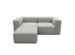Mid.you , Hellgrau , Textil , seitenverkehrt montierbar, L-Form , 216x193 cm , Made in EU, FSC MIX , erweiterbar, planbar, Rücken echt, Armteil links, Armteil rechts ,