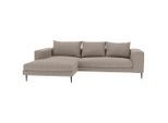 Trendmanufaktur , Taupe , Textil , Füllung: Schaumstoff, Silikon , Ottomane links, L-Form , 275x170 cm , Made in EU , seitenverkehrt erhältlich, Hocker erhältlich, Rücken echt , Wohnzimmer, Sofas & Couches, Wohnlandschaften, Ecksofas
