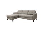 Livetastic , Platinfarben , Textil, Leder , Echtleder , Rindleder , Buche , Ottomane links, L-Form , 238x168 cm , Made in EU , seitenverkehrt erhältlich, Rücken echt , Wohnzimmer, Sofas & Couches, Schlafsofas, Ecksofas mit Schlaffunktion