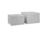 Livetastic , Grau , Holzwerkstoff , Marmoroptik , quadratisch , 58-50x40-33x58-50 cm ,